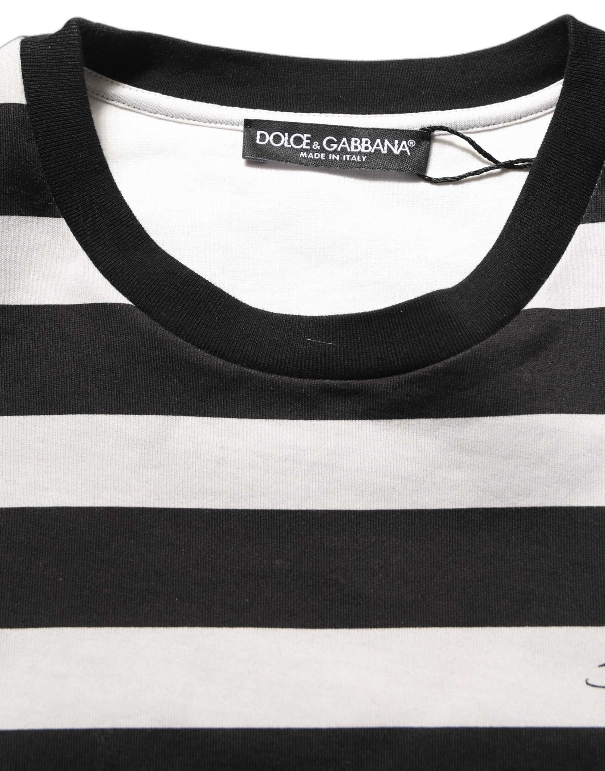 Black White Stripes Cotton Sleeveless T-shirt