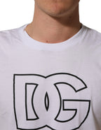 White DG Logo Print Short Sleeves Men T-shirt