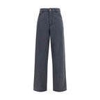 Black Cotton Straight-Leg Jeans