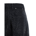 Black Cotton Casual Pants
