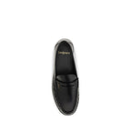 Black Calf Leather Bos Taurus Slip-On Loafers