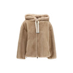 Beige Polyester Full-Length Jacket