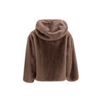 Brown Polyester Full-Length Jacket