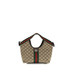 Beige Fabric Shoulder Bag