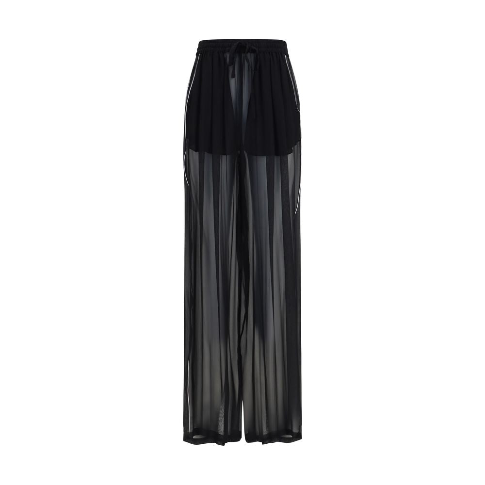 Black Silk Casual Pants