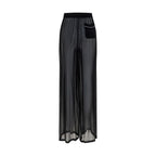 Black Silk Casual Pants