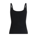 Black Cotton Sleeveles T-Shirt