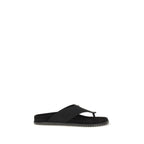 Black Polyester Flip-Flop Sandals