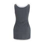Gray Recycled Polyamide Casual Dress