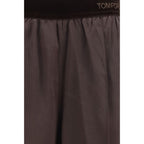 Brown Silk Casual Pants