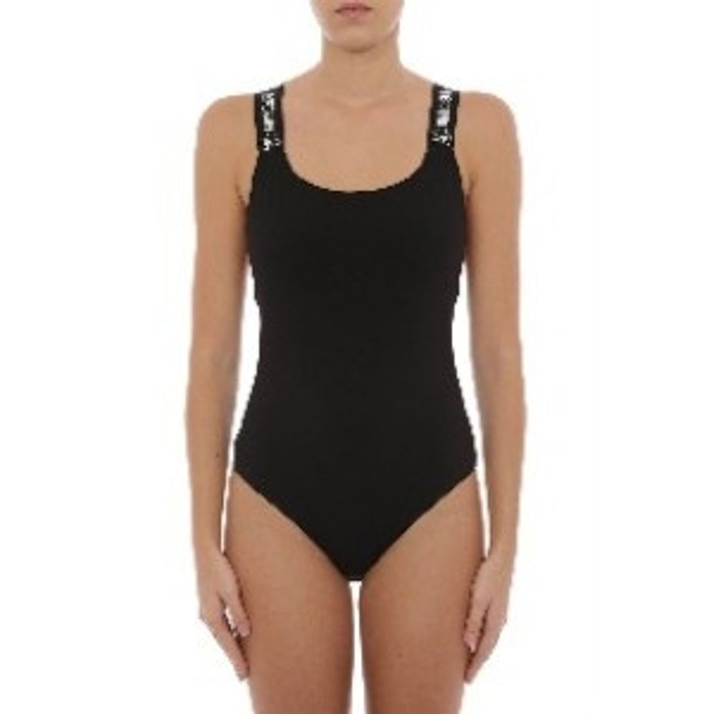 Black Cotton One-Piece Swimsuit