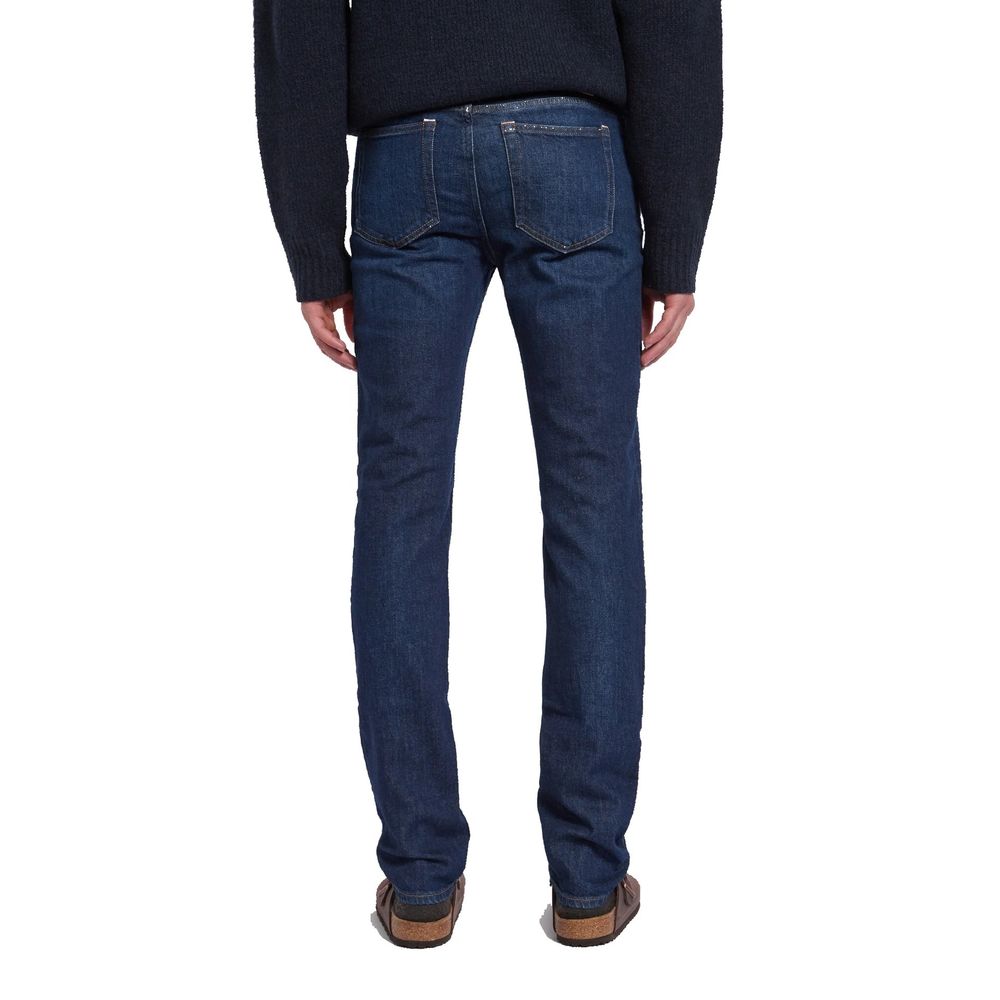 Blue Cotton Slim Fit Jeans