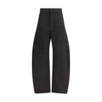 Black Cotton Casual Pants