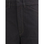 Black Cotton Casual Pants