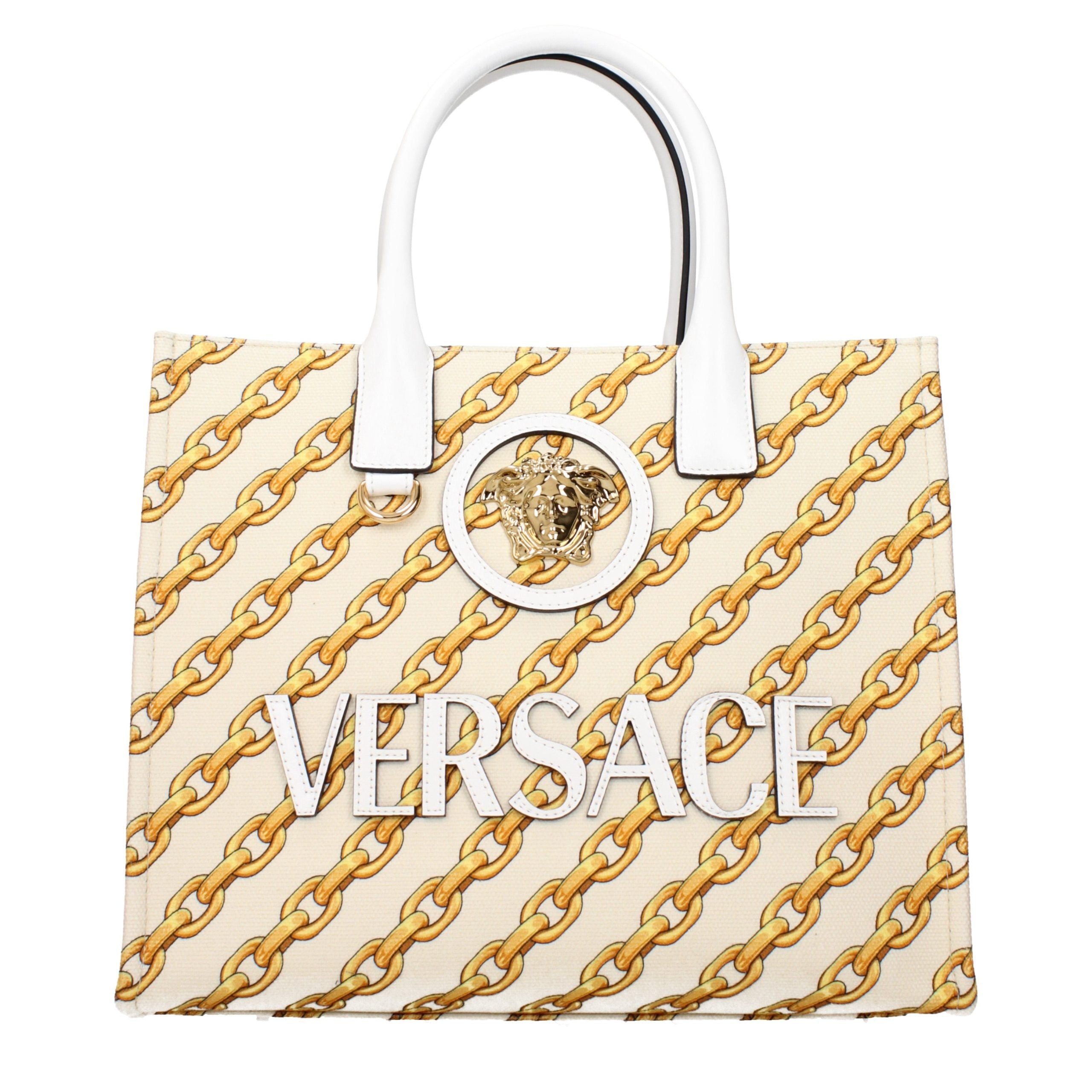 Beige Fabric Handbag