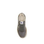 Gray Calf Leather Bos Taurus Low Top Sneakers