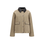 Beige Cotton Leather Jacket