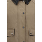 Beige Cotton Leather Jacket