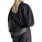 Black Lamb Leather Shoulder Bag