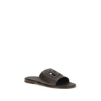Brown Calf Leather Bos Taurus Flat Sandals