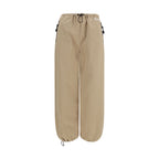 Beige Cotton Athletic Pants