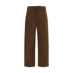 Brown Cotton Casual Pants