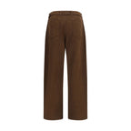 Brown Cotton Casual Pants
