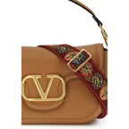 Beige Calf Leather Bos Taurus Shoulder Bag
