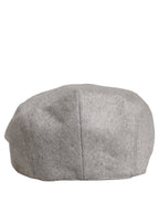 Men Light Grey Cashmere Newsboy Cabbie Cap Hat