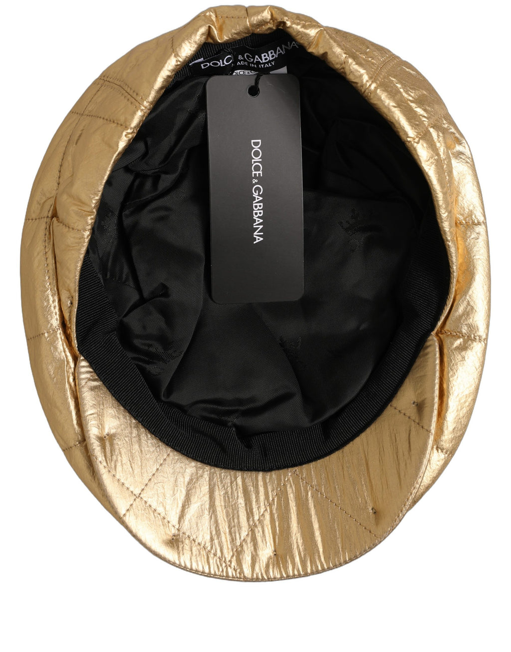Men Gold Wide Quilted Newsboy Capello Hat