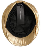 Men Gold Wide Quilted Newsboy Capello Hat