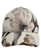 Men Beige Floral Cotton Baseball Capello Hat