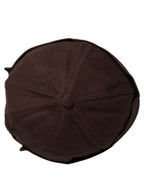 Men Brown Cotton Docker Capello Brimless Hat