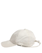 Men White Cotton Stretch Baseball Capello Hat