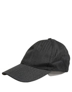 Men Dark Gray Herringbone Baseball Cap Hat