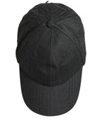 Men Dark Gray Herringbone Baseball Cap Hat