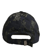 Men Black Floral Barocco Cotton Baseball Cap Hat