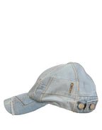 Men Blue Patchwork Cotton Denim Baseball Cap Hat
