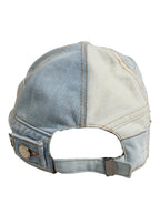 Men Blue Patchwork Cotton Denim Baseball Cap Hat