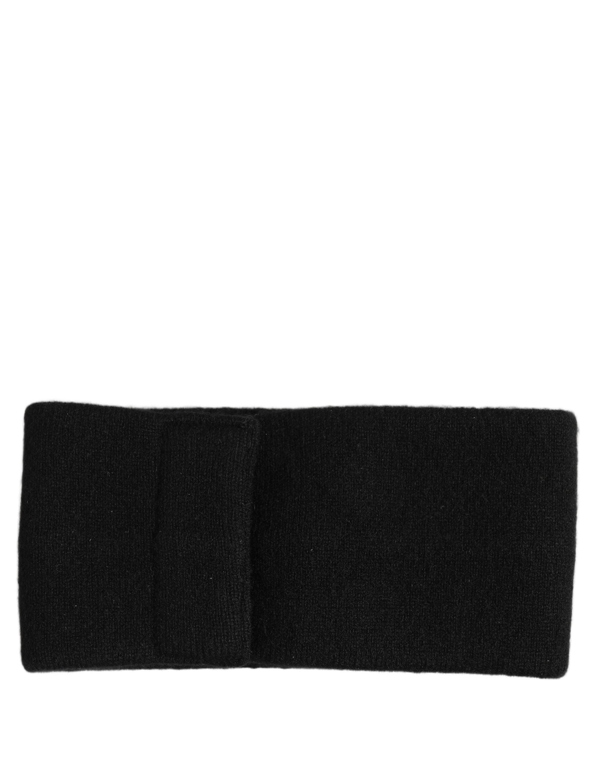 Men Black Cashmere Knitted Logo Head Band One Size