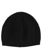 Men Black Wool Knitted Winter Beanie Capello One Size Hat
