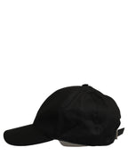 Men Black Cotton Baseball Capello 6 Panels Hat