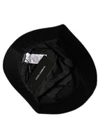 Men Black Nylon Wide Brim Bucket Capello Hat