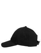 Men Black Wool Baseball Cap 6 Panels Hat