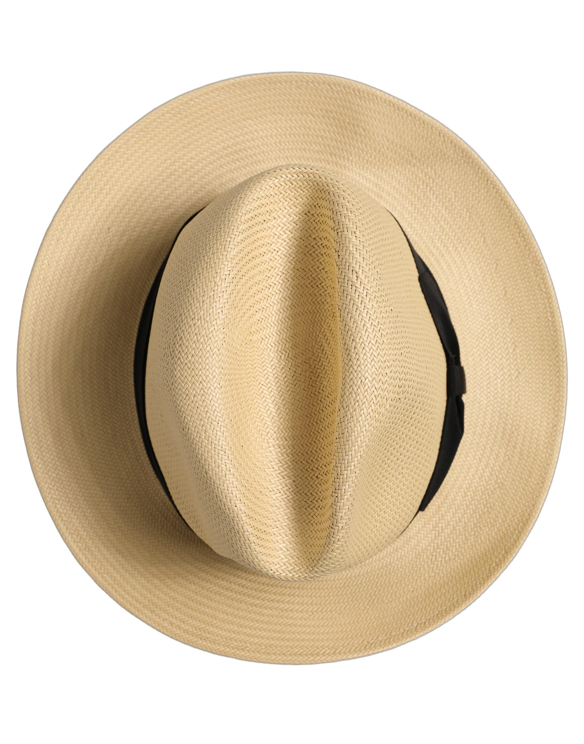 Men Beige Paper Straw Fedora Panama Capello Hat
