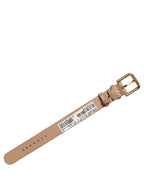Brown Embossed Leather Gold Buckle Belt Strap Bracelet