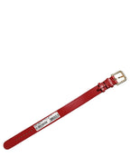 Red Calfskin Leather Gold Buckle Belt Strap Bracelet