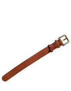 Brown Textured Leather Gold Buckle Belt Strap Bracelet