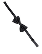Men Black 100% Silk Adjustable Neck Papillon Bow Tie