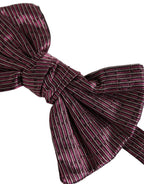 Men Maroon 100% Silk Adjustable Neck Papillon Bow Tie